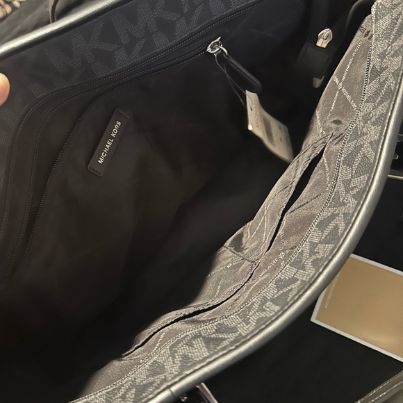 Michael Kors Black and Gray Monogram Tote - Picture 2 of 2